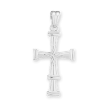 Load image into Gallery viewer, ITI NYC Fancy Flared Cross Pendant in Sterling Silver
