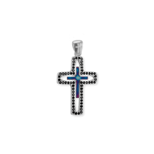 Load image into Gallery viewer, ITI NYC Filigree Cross Pendant with Ember Finish in Sterling Silver
