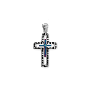 ITI NYC Filigree Cross Pendant with Ember Finish in Sterling Silver