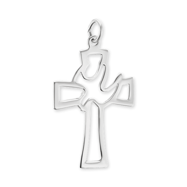 ITI NYC Cross Pendant with Holy Spirit Dove in Sterling Silver