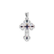 Load image into Gallery viewer, ITI NYC Filigree Cross Pendant with Ember Finish in Sterling Silver
