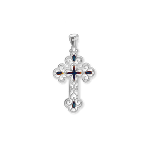 ITI NYC Filigree Cross Pendant with Ember Finish in Sterling Silver