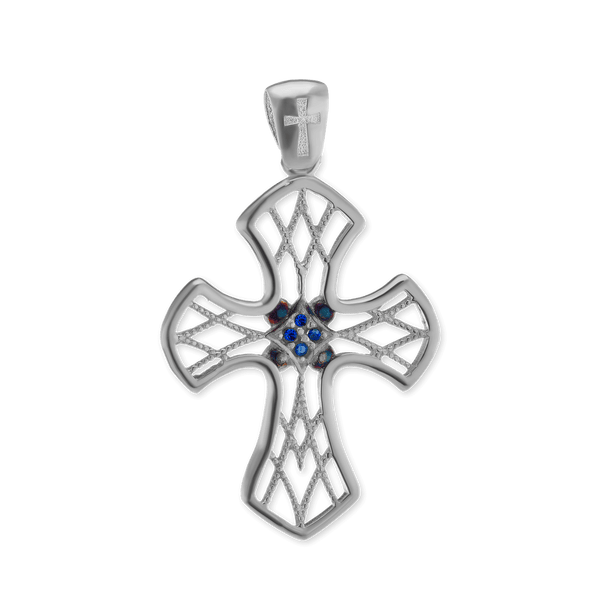 ITI NYC Filigree Lattice Cross Pendant in Sterling Silver