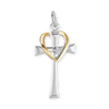 ITI NYC Heart Cross Pendant with Cubic Zirconia in Sterling Silver