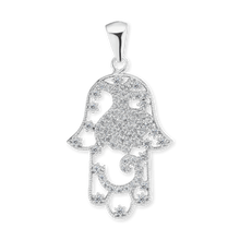 Load image into Gallery viewer, ITI NYC Hamsa Filigree Pendant in Sterling Silver
