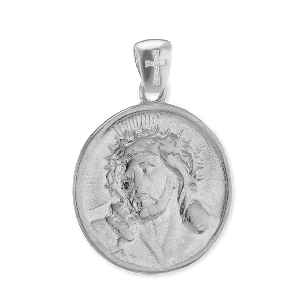 ITI NYC Double-Sided Jesus Christ Pendant Medallion in Sterling Silver