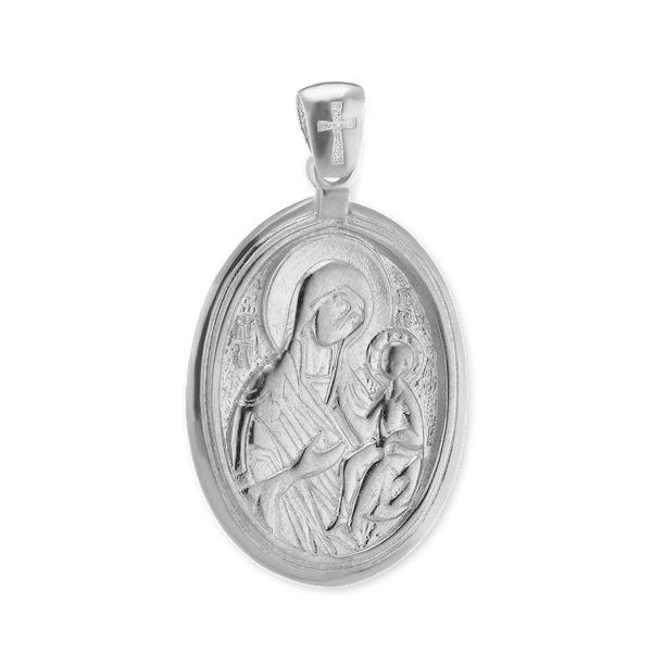 ITI NYC Madonna and Child Pendant Medallion in Sterling Silver