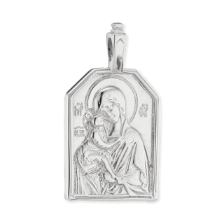 ITI NYC Madonna and Child Byzantine Double-Sided Pendant in Sterling Silver