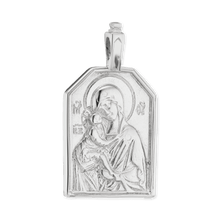 Load image into Gallery viewer, ITI NYC Madonna and Child Byzantine Double-Sided Pendant in Sterling Silver
