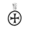 ITI NYC Pattee Cross Pendant Medallion with Black Enamel in Sterling Silver