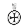ITI NYC Pattee Cross Pendant Medallion with Black Enamel in Sterling Silver
