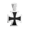 ITI NYC Pattee Cross Pendant Medallion with Black Enamel in Sterling Silver