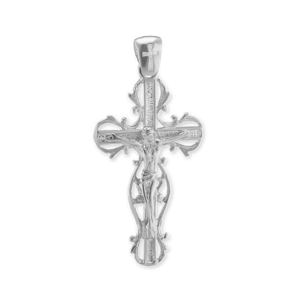 ITI NYC Filigree Vine Crucifix Pendant in Sterling Silver