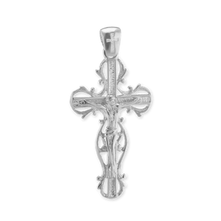 ITI NYC Filigree Vine Crucifix Pendant in Sterling Silver