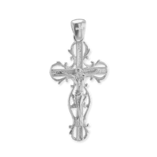 Load image into Gallery viewer, ITI NYC Filigree Vine Crucifix Pendant in Sterling Silver
