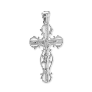 ITI NYC Filigree Vine Crucifix Pendant in Sterling Silver