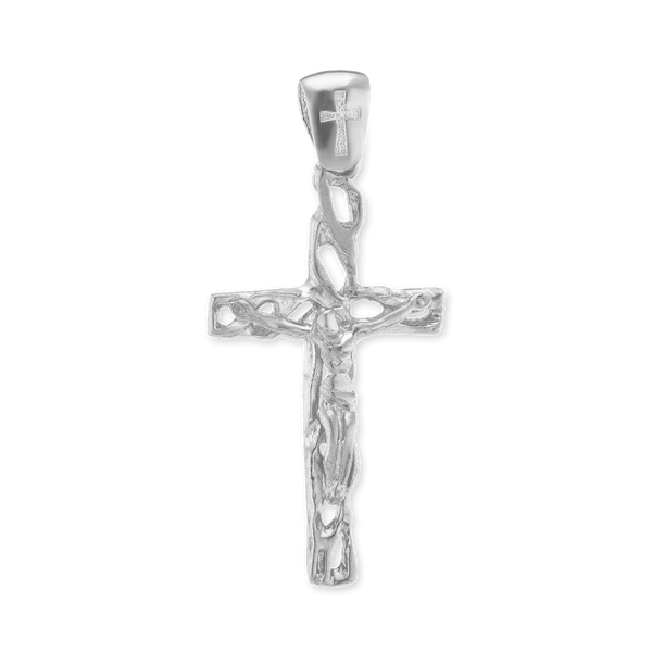 ITI NYC Filigree Wooded Crucifix Pendant in Sterling Silver