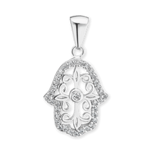 Load image into Gallery viewer, ITI NYC Hamsa Filigree Pendant in Sterling Silver
