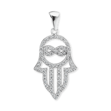 Load image into Gallery viewer, ITI NYC Hamsa Pendant in Sterling Silver
