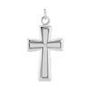 ITI NYC Flared Cross Pendant with Embossed Design in Sterling Silver