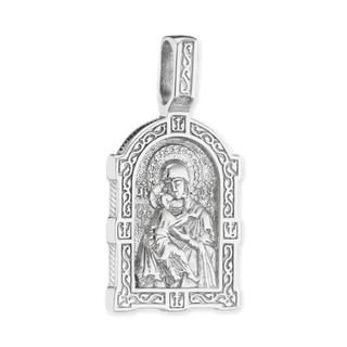 ITI NYC Madonna and Child Byzantine Double-Sided Pendant in Sterling Silver