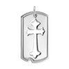 ITI NYC Trefoil Cross Dog Tag Christian Pendant in Sterling Silver