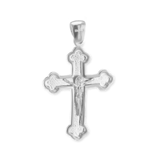 Load image into Gallery viewer, ITI NYC Trefoil Crucifix Pendant in Sterling Silver
