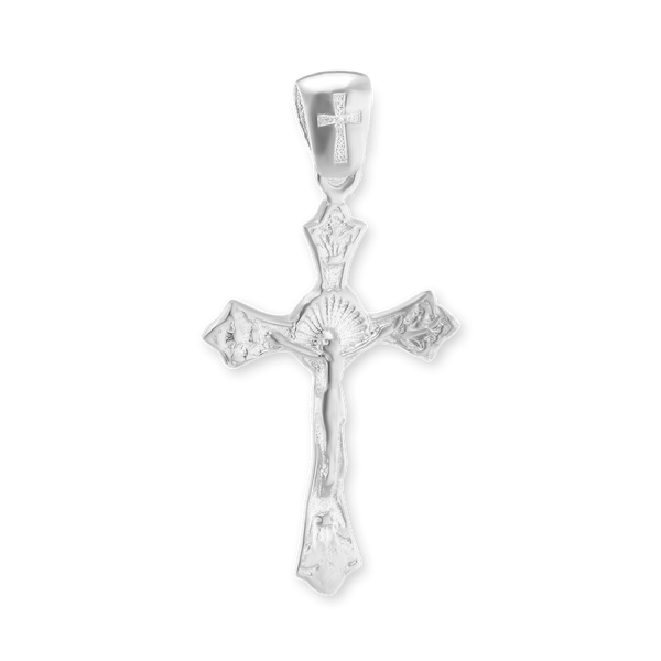 ITI NYC Trefoil Crucifix Pendant in Sterling Silver
