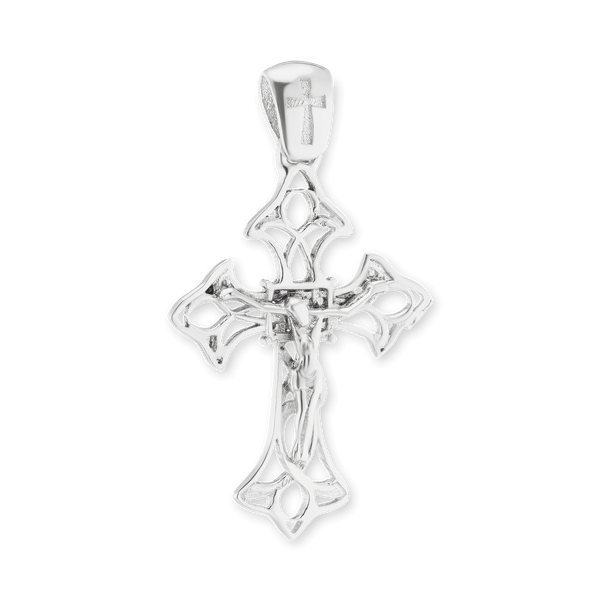 ITI NYC Filigree Trefoil Crucifix Pendant in Sterling Silver