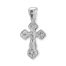 Load image into Gallery viewer, ITI NYC Trefoil Crucifix Pendant in Sterling Silver
