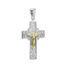 Load image into Gallery viewer, ITI NYC Byzantine Double-Sided Cross and Crucifix Pendant in Sterling Silver
