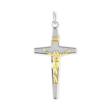 Load image into Gallery viewer, ITI NYC Tapered Crucifix Pendant in Sterling Silver
