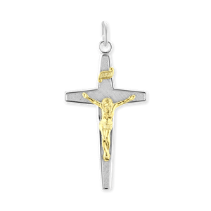 ITI NYC Tapered Crucifix Pendant in Sterling Silver