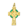 ITI NYC Celtic Cross Pendant with Green Enamel in Sterling Silver