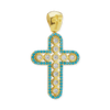 ITI NYC Classic Cross Pendant with Light Blue Cubic Zirconia in Sterling Silver