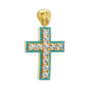 ITI NYC Classic Cross Pendant with Light Blue Cubic Zirconia in Sterling Silver