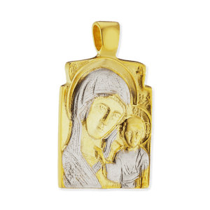 ITI NYC Madonna and Child Pendant Medallion in Sterling Silver