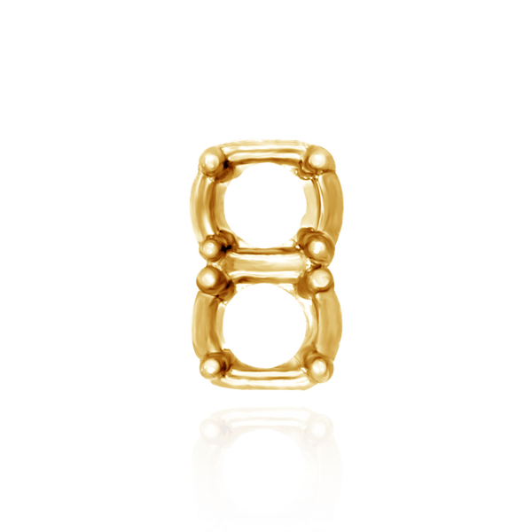 Strip Settings for 2 Round Stones (9.00 x 6.00 mm - 10.00 x 6.00 mm)