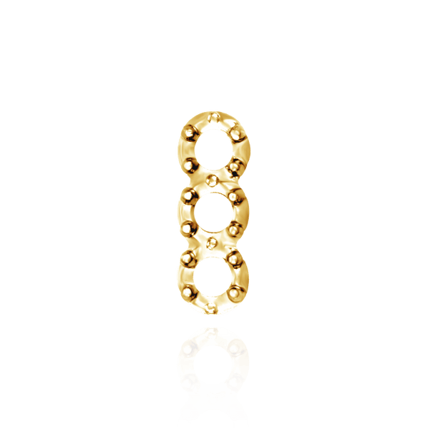Strip Settings for 3 Round Stones (13.50 x 4.80 mm - 14.60 x 6.00 mm)