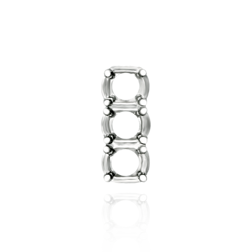 Strip Settings for 3 Round Stones (13.50 x 4.80 mm - 14.60 x 6.00 mm)