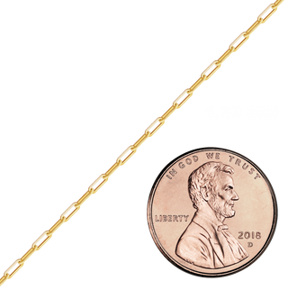 Bulk / Spooled Trace Elongated Paperclip Cable Chain in 14K & 18K Yellow Gold (1.30 mm - 7.80 mm)