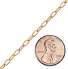 Bulk / Spooled Elongated Flat Cable Chain in 14K Yellow Gold (1.30 mm - 1.80 mm)