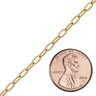 Bulk / Spooled Elongated Flat Cable Chain in 14K Yellow Gold (1.30 mm - 1.80 mm)