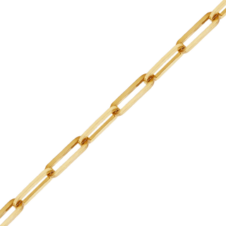Bulk / Spooled Trace Elongated Paperclip Cable Chain in 14K & 18K Yellow Gold (1.70 mm - 7.80 mm)