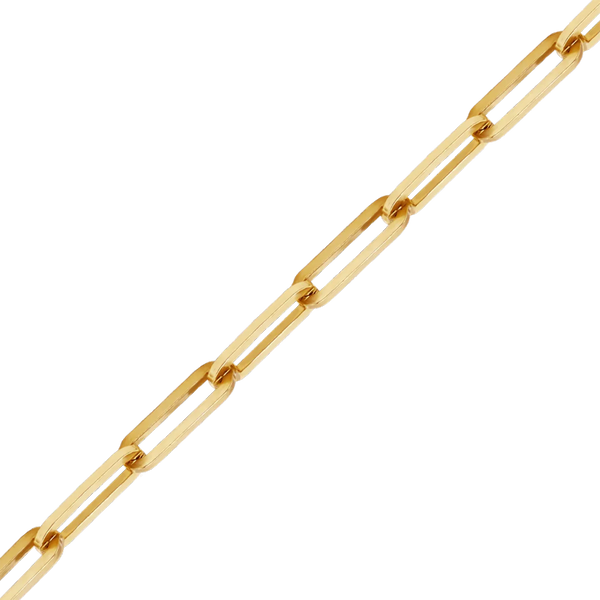 Bulk / Spooled Trace Elongated Paperclip Cable Chain in 14K & 18K Yellow Gold (1.70 mm - 7.80 mm)