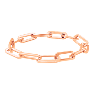 Tribeca Trace Paperclip Chain Ring in 14K Rose Gold