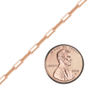Bulk / Spooled Trace Elongated Paperclip Cable Chain in 14K Rose Gold (2.50 mm - 3.50 mm)