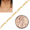 Bulk / Spooled Trace Elongated Paperclip Cable Chain in 14K & 18K Yellow Gold (1.70 mm - 7.80 mm)