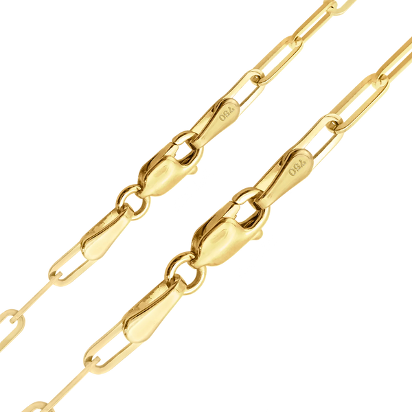 Tribeca Trace Paperclip Anklet in 18K Yellow Gold