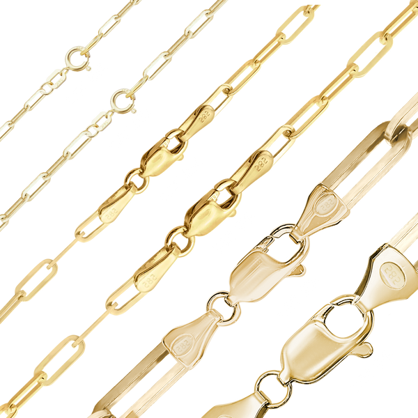 Tribeca Trace Paperclip Necklace in 14K Yellow Gold